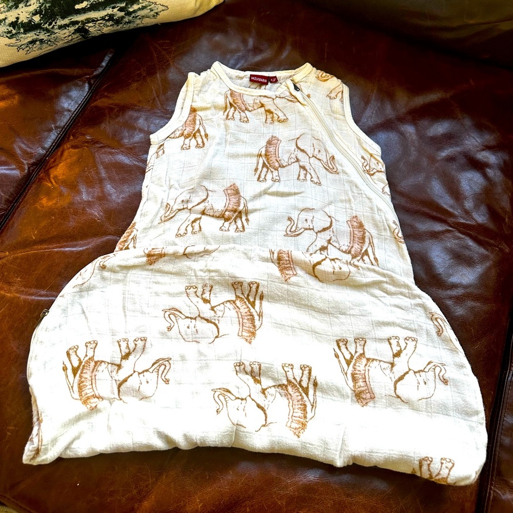 Milkbarn bamboo elephant sleep blanket size 6-12mo